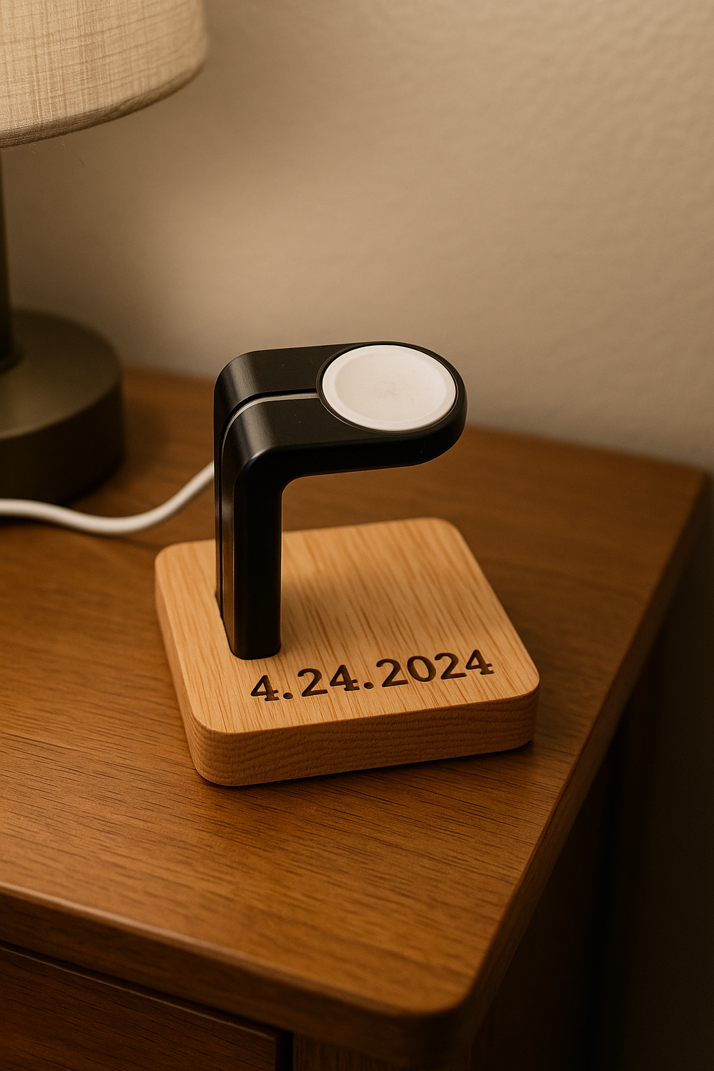 Personalized Wooden Apple Watch Charging Stand