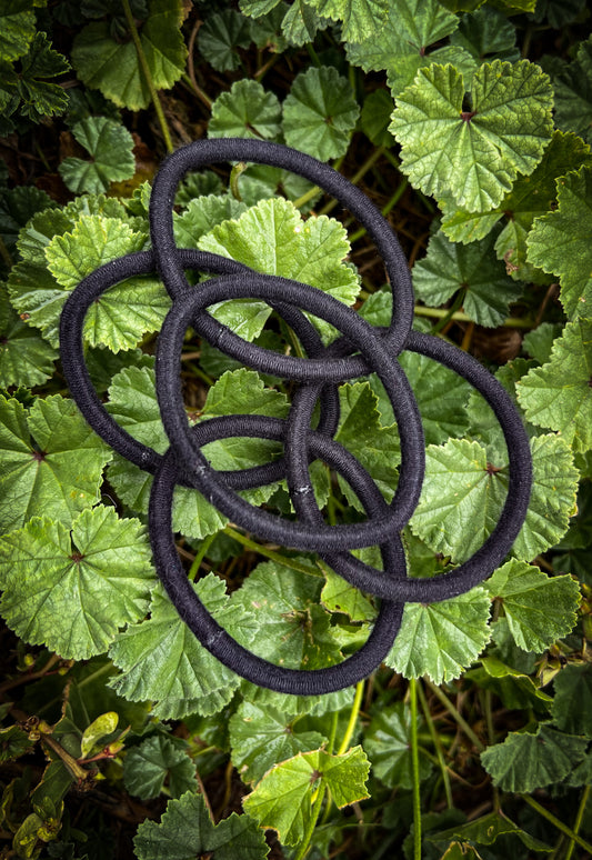 5-Pack Plastic Free Hair Ties (Black)
